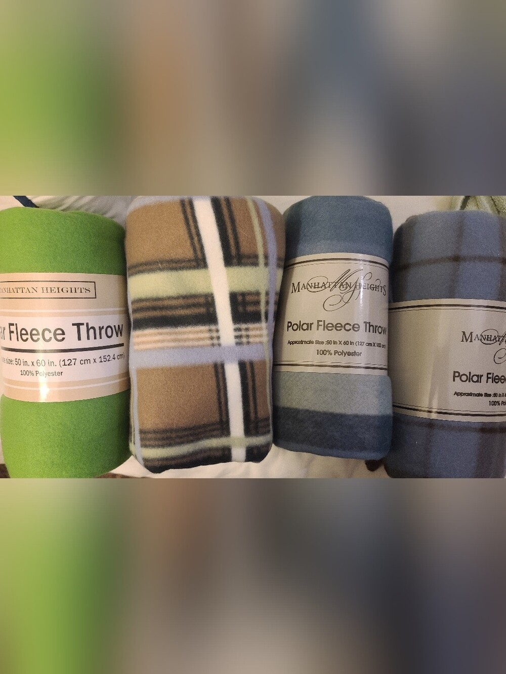 Manhattan Polar Fleece Plaid Throw Blankets